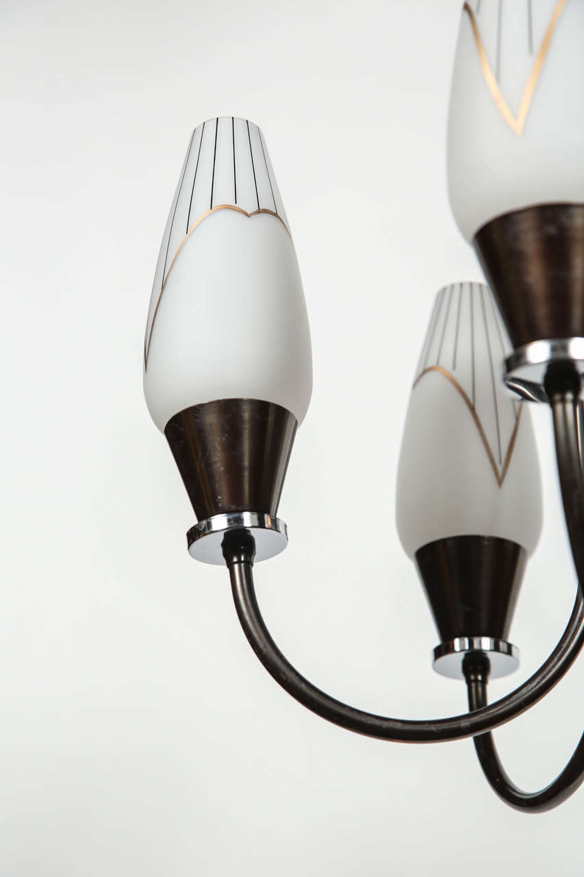 Five Lamp 1950s Modern Pendant Light 3