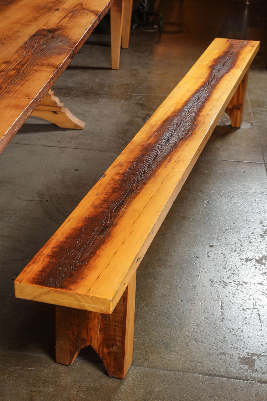 Trestle Table and Maching Bences made from Salvaged Floor Joists For ...