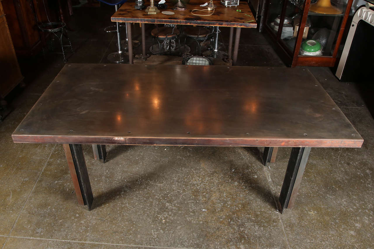 Steel Table made from Salvaged Steel and Salvaged Floor Joists For Sale ...
