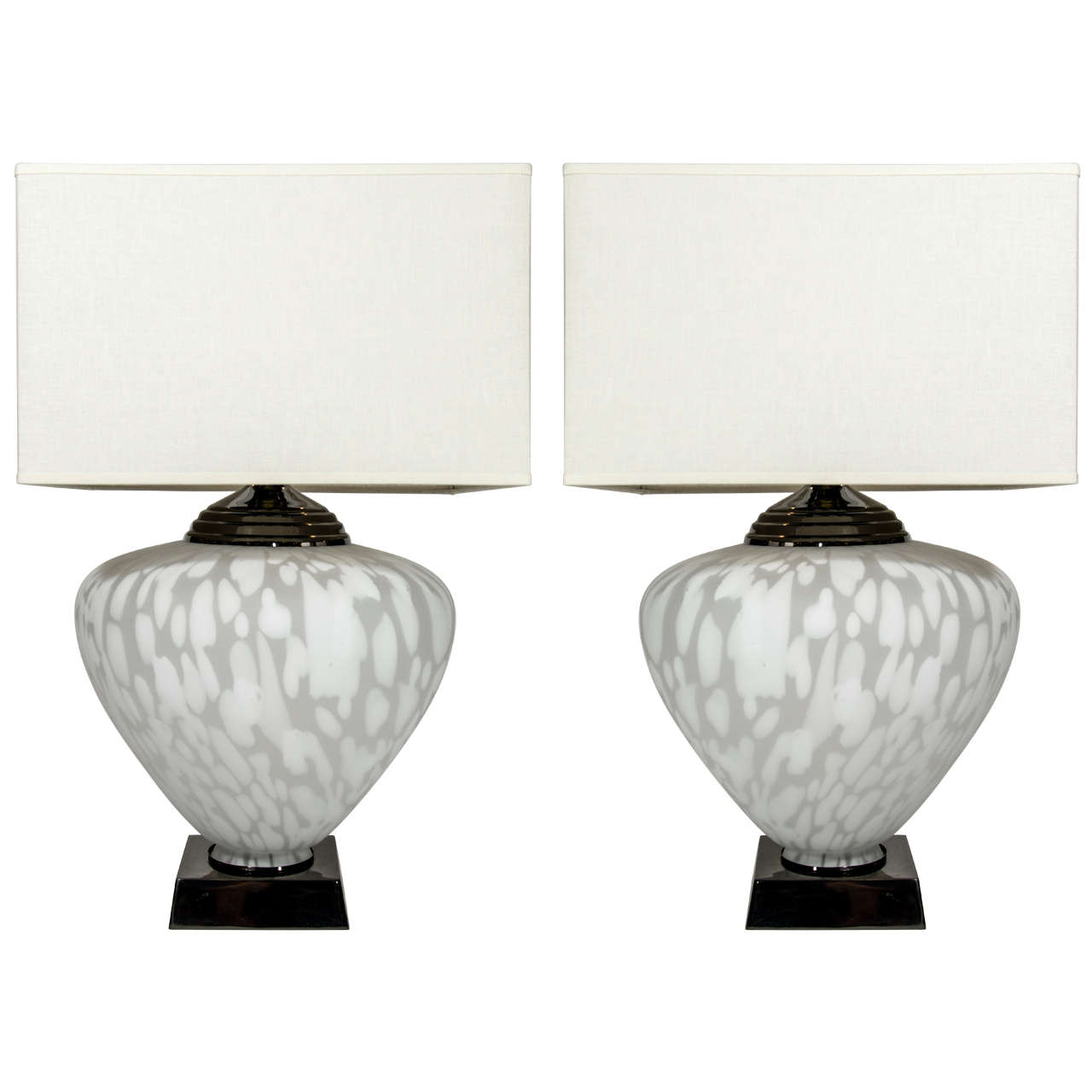 Pair Of Ultra Modern Large Murano Gl Lamps With Illuminated Urns Pair Of Ultra Modern Large Murano Gl Lamps With Illuminated Urns For