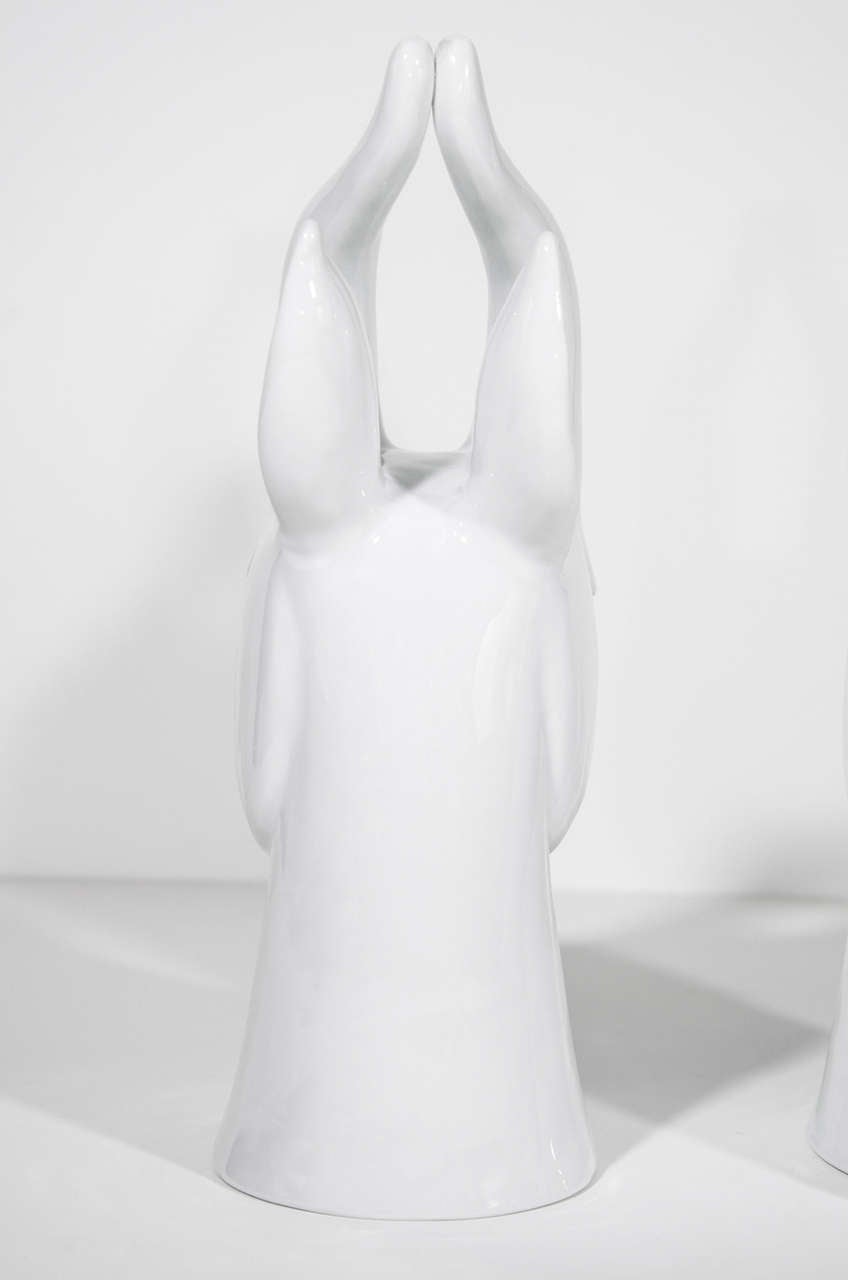 Pair Of Blanc De Chine Gazelle Sculptures 2