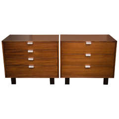 Two George Nelson Walnut Dressers with J Pulls