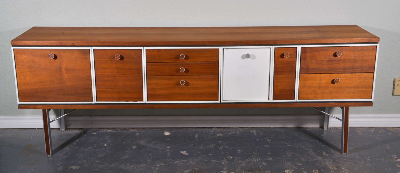 Rare Walnut & Alum Cabinet for IBM Pav, NY Worlds Fair