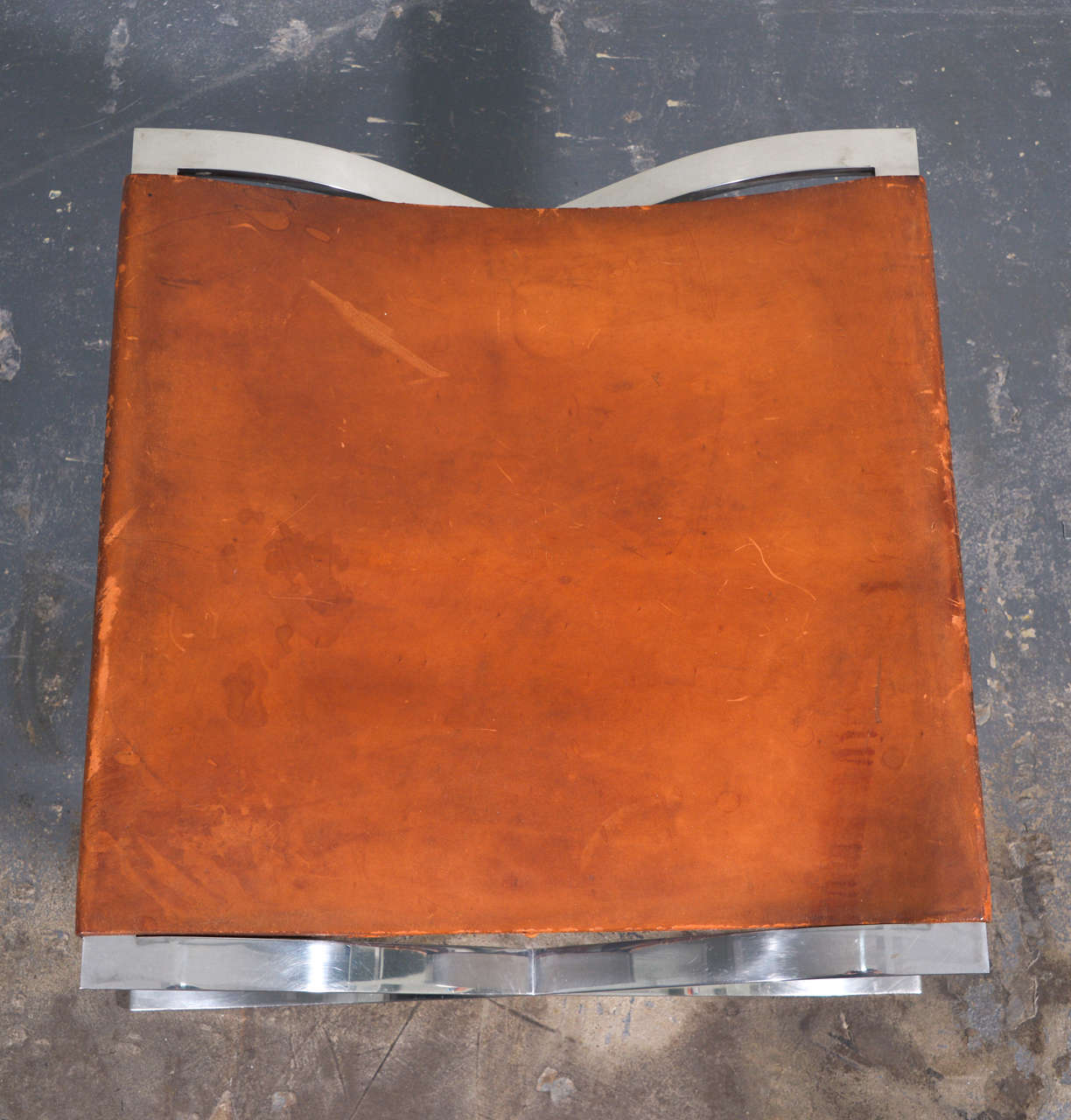 American Ludwig Mies van der Rohe Barcelona Stool in Original Leather, 1965