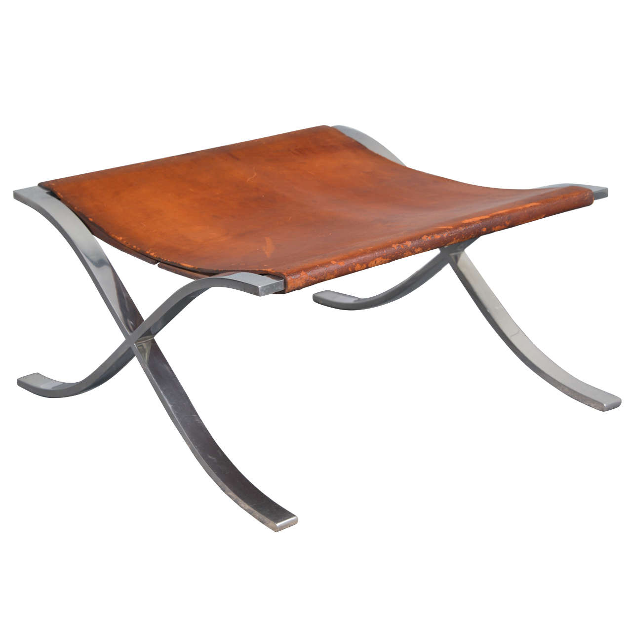 Ludwig Mies van der Rohe Barcelona Stool in Original Leather, 1965