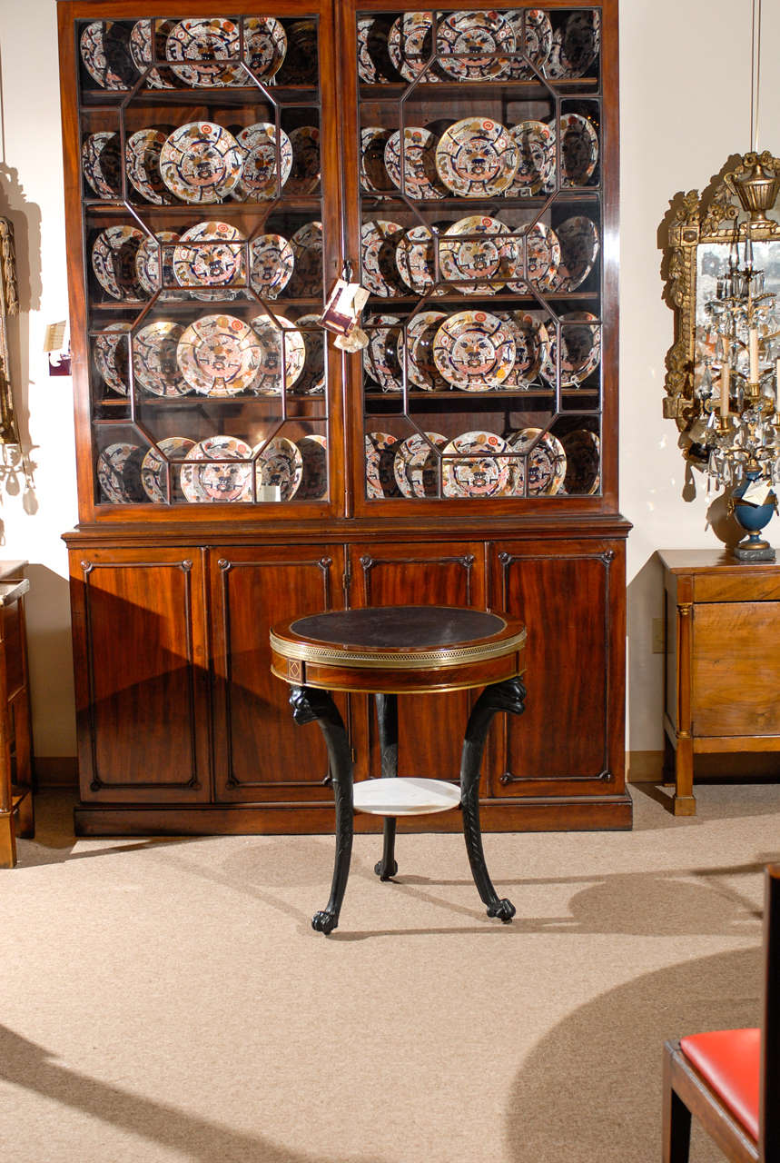 19th Century French Bouillotte Table With Carved Eagle Motif Legs & Lower Shelf In Good Condition For Sale In Atlanta, GA