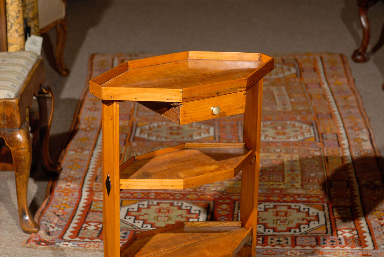 19th Century Directoire French Fruit-wood 3-tier Octagonal Work Table