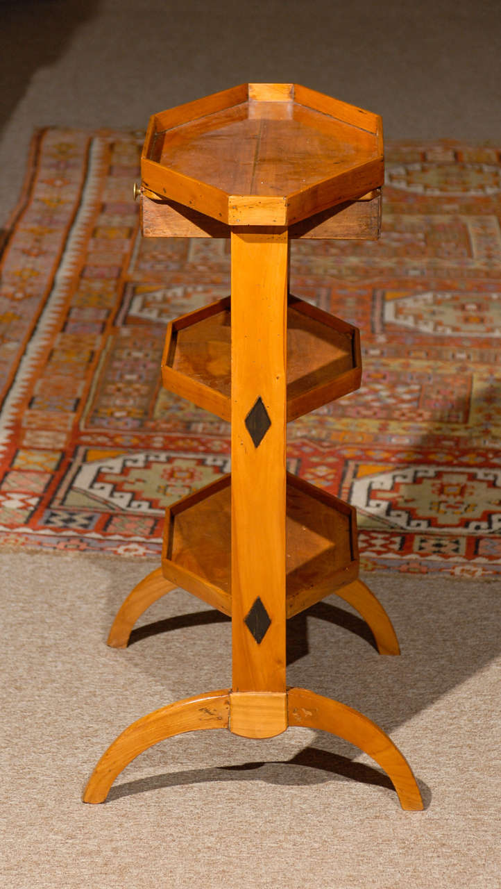 Directoire French Fruit-wood 3-tier Octagonal Work Table 3