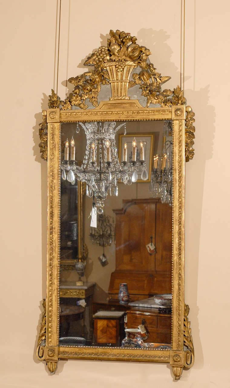 A large Louis XVI Gilt-Wood & Painted Mirror with Basket of Fruit, France. 

TO SEE ALL OF OUR INVENTORY, PLEASE VISIT OUR ONLINE GALLERY AT: WWW.WILLIAMWORDANTIQUES.COM.

William Word Fine Antiques, Atlanta's source for antique interiors since