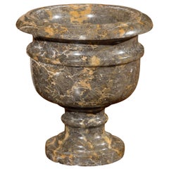 19th Century Large Mottled Grey & Tan Marble Urn