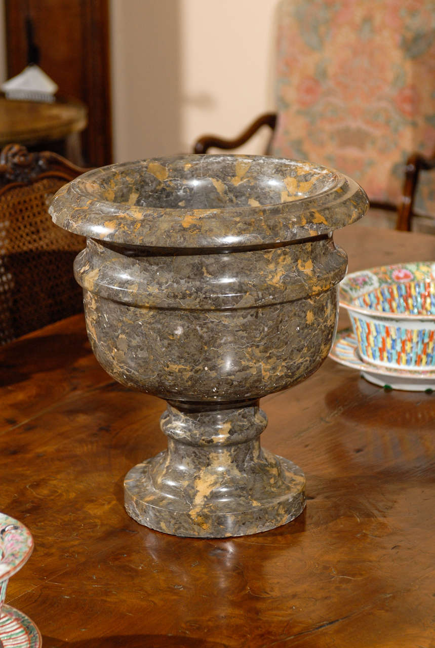 19th Century Large Mottled Grey & Tan Marble Urn 2