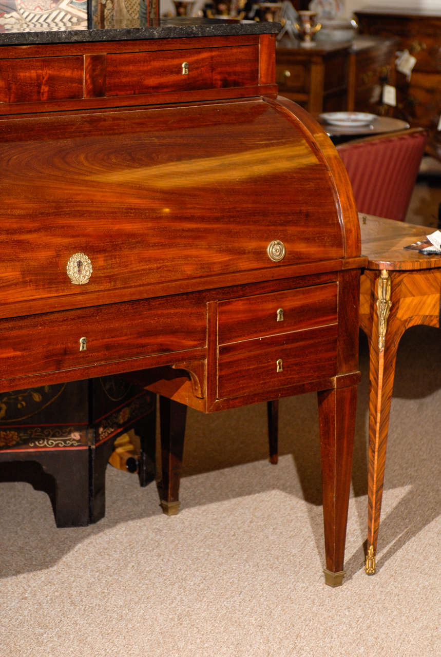 Large Louis XVI Style French Mahogany Cylindrical Bureau, 19th Century In Good Condition For Sale In Atlanta, GA