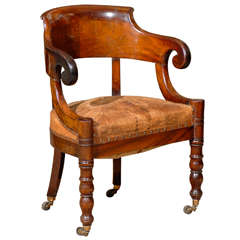Antique Charles X Period Mahogany Desk Chair