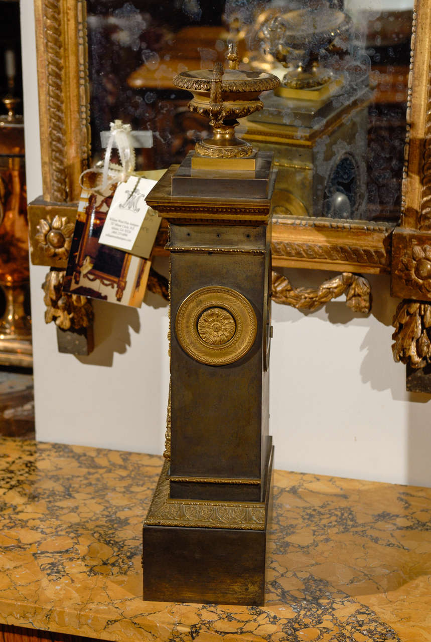 19th Century French Neoclassical Mantel Clock with Ormalu For Sale 2