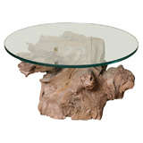 Driftwood Sidetable with Glass Top