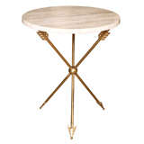 Brass Arrow Based Table with Marble Top