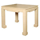 Lacquered Raffia Asian Style Side Table