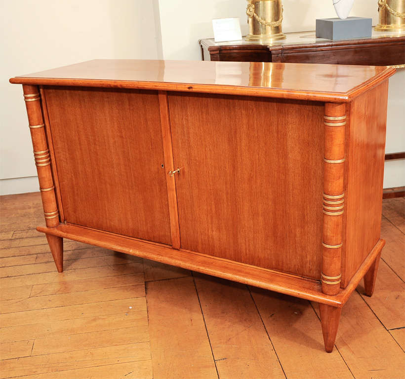 A Pair of Fruitwood Two Door Credenzas