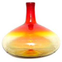 Large Amberina Hand Blown Glass Vase by BLENKO
