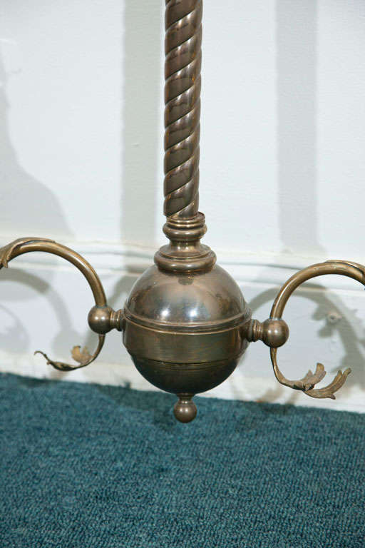 American Converted  Double  Oil  Lamp  Chandelier For Sale