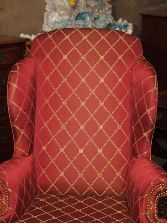 Antique Irish Chippendale Wing Chair 4