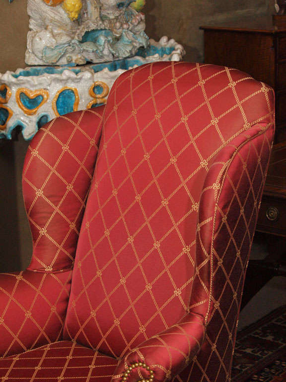 Antique Irish Chippendale Wing Chair For Sale at 1stDibs