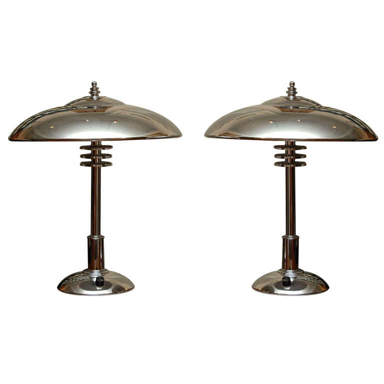 Chrome Art Deco Desk Lamp