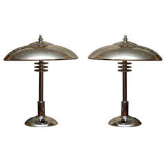 Pair of Chrome Art Deco Desk Lamps 3