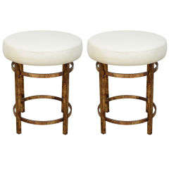 Pair of gilt stools Vintage Pair of gilt stools