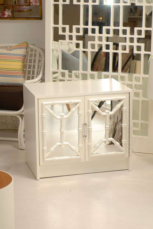Pair of Mirrored Faux Bamboo End Tables 7