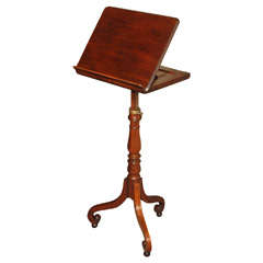 Antique English mahogany reading stand. Adjustable height.