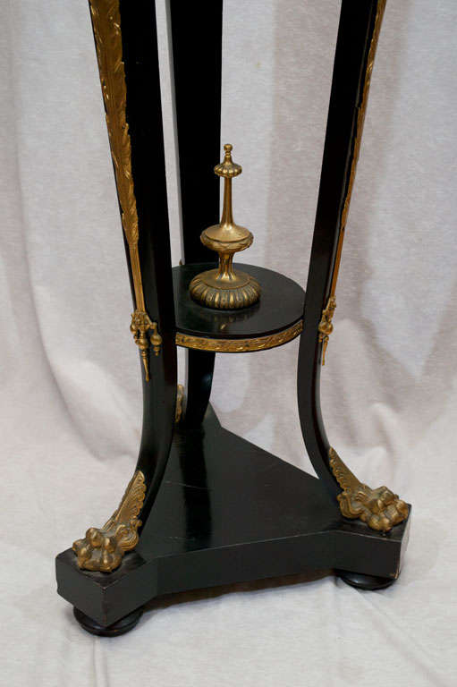 19th Century Ebonized Wood Pedestal with Gilt Bronze Mounts