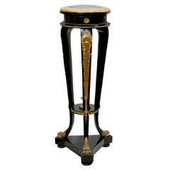 Ebonized Wood Pedestal with Gilt Bronze Mounts