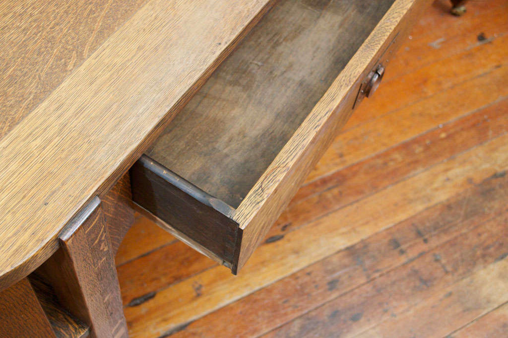 20th Century Arts and Crafts Oak Library Table/Desk
