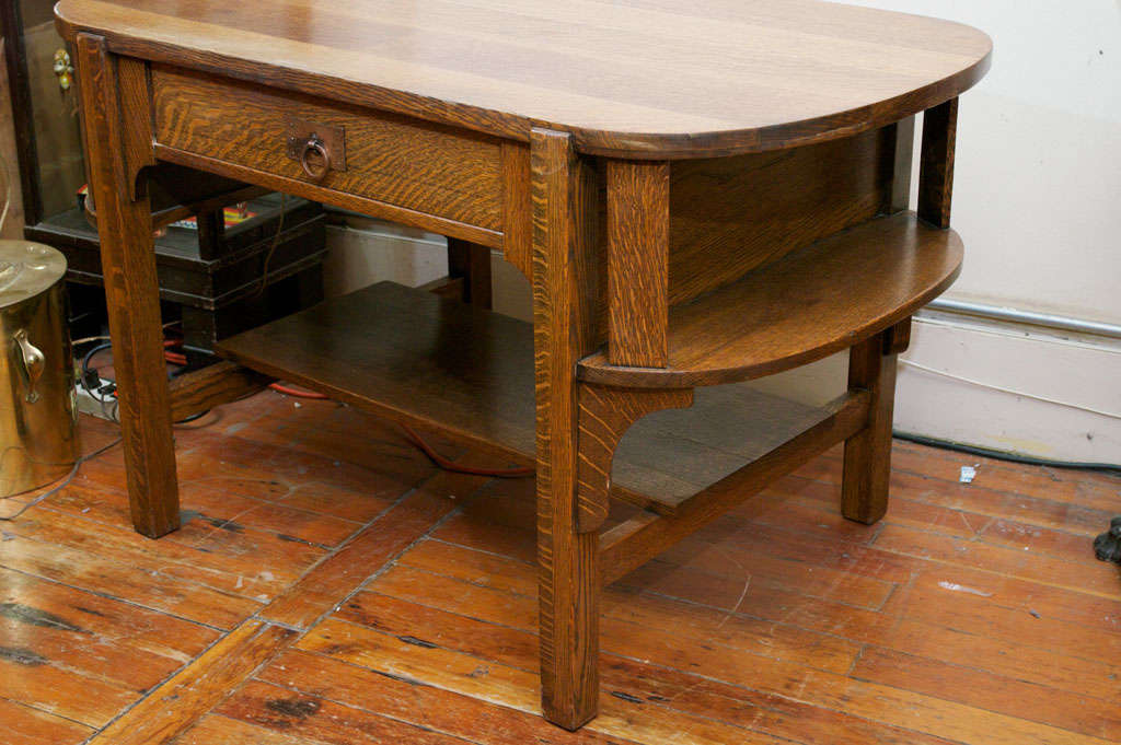 Arts and Crafts Oak Library Table/Desk 2