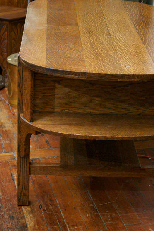 Arts and Crafts Oak Library Table/Desk 3