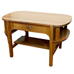 Arts and Crafts Oak Library Table/Desk