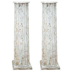 Pair of fluted columns