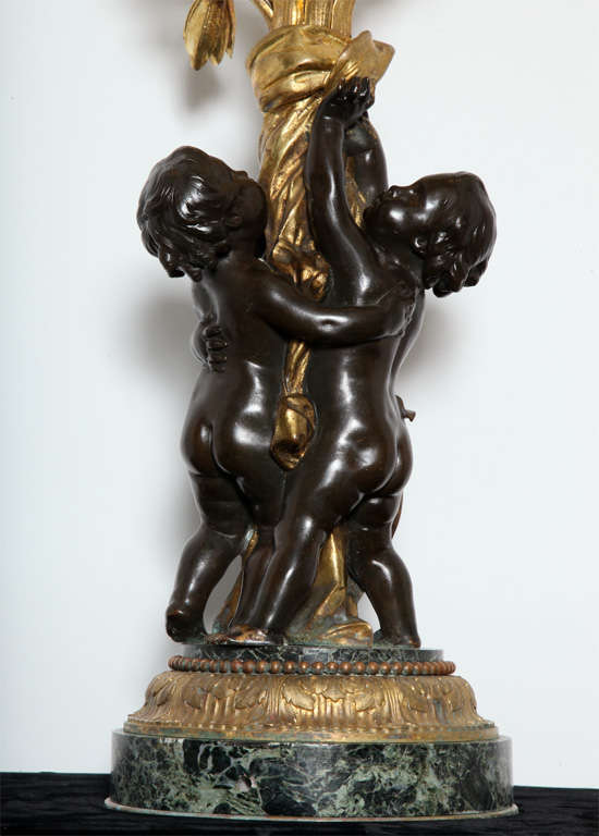 Pair of French Louis XVI Style Bronze Figural Candelabras  In Good Condition In New York, NY