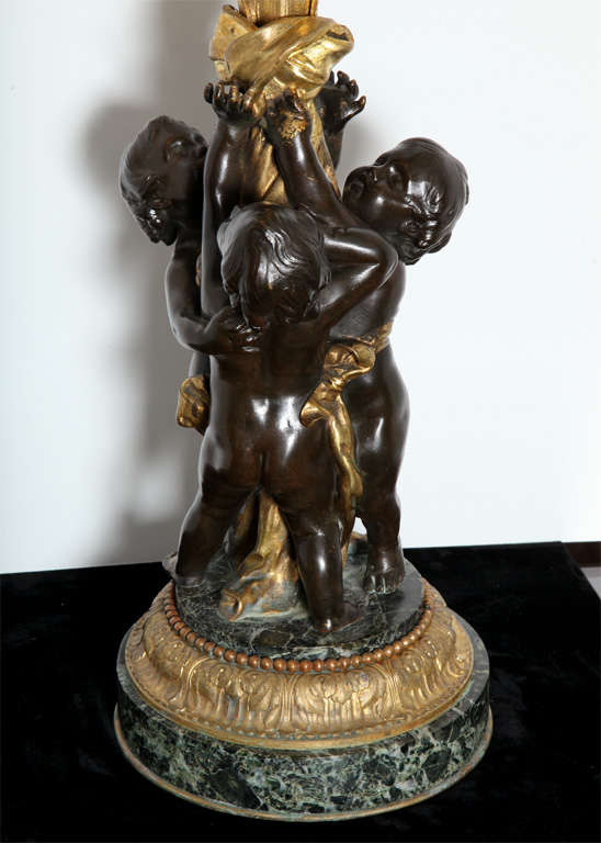 20th Century Pair of French Louis XVI Style Bronze Figural Candelabras 