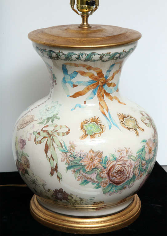 Pair of Reverse Decoupage Glass Lamps at 1stDibs decoupage on glass, decoupage lamps