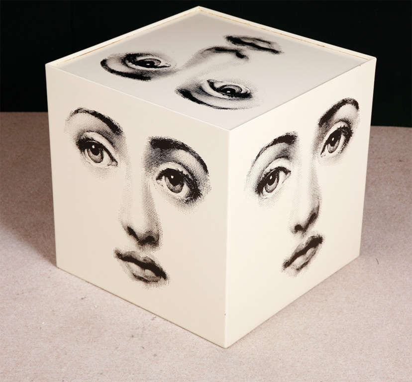 A Rare Cube Table Base By Piero Fornasetti. In Excellent Condition In Macclesfield, Cheshire