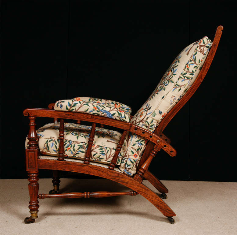 Arts and Crafts Mahogany armchair with adjustable back, England circa 1870 1