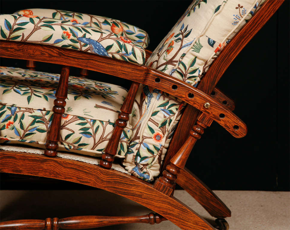 Arts and Crafts Mahogany armchair with adjustable back, England circa 1870 2