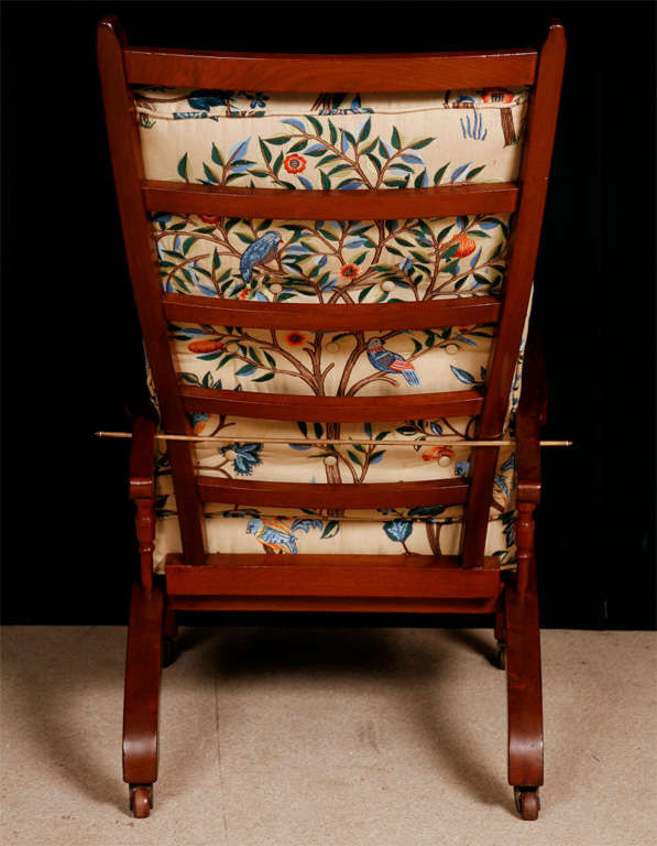 Arts and Crafts mahogany armchair with adjustable back, England circa 1870 For Sale 1