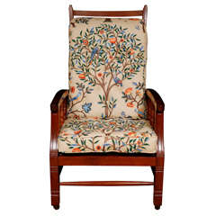 Antique Arts and Crafts mahogany armchair with adjustable back, England circa 1870