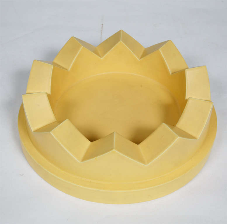 Italian A Memphis Yellow ceramic fruit bowl by Ettore Sottsass