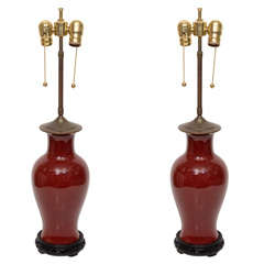 Pair of Oxblood Lamps