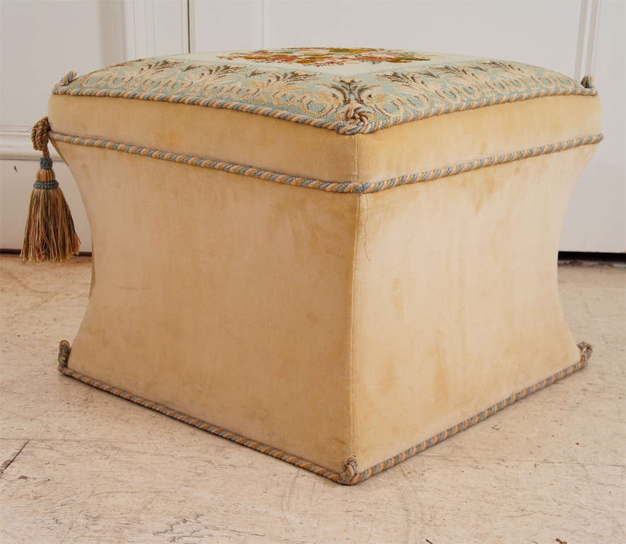 Victorian style needlework and upholstered ottoman 1