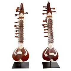Antique Miniature Sitar & Veena Musical Instruments